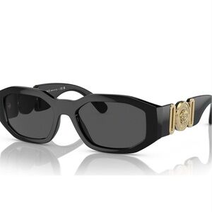 Versace Black and Gold Rectangular Glasses